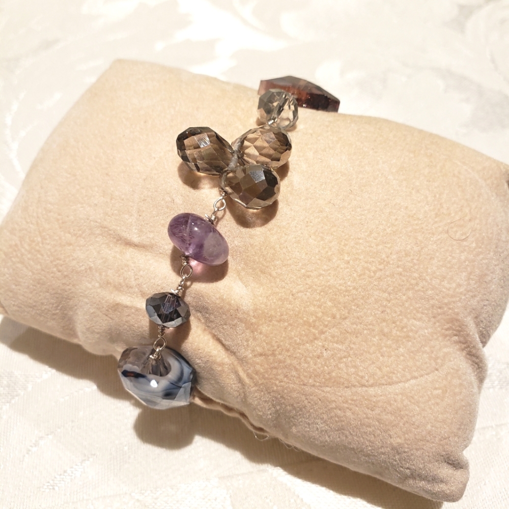 2/$29. SALE! Crystal and gemstone bracelet.